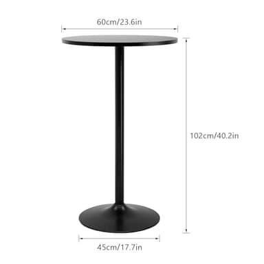 FDW Bistro Pub Table 40 Inch Height Cocktail Table Round Bistro Bar Table for Home and Kitchen Dining - Image 3