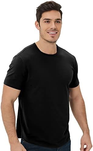 netdraw Men's Ultra-Soft Bamboo Viscose T-Shirt, Curved Hem Lightweight Cooling Cotton Blend Casual Tee - Image 6