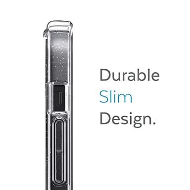 Speck MagSafe Case for iPhone 13 - Drop & Camera Protection, Clear Phone Case, Wireless Charging Compatible, Fits All 6.1 Inch Models - Clear/Platinum Glitter - Image 2