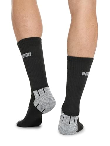 PUMA mens 6 Pack Crew running socks, White/Black/Grey, 13-15 US - Image 5