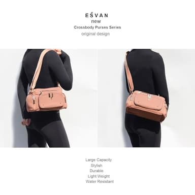 Women Fashion Tote Crossbody Handbags for Women Multi Pockets Shoulder Bag Nylon Travel Purse - Image 5