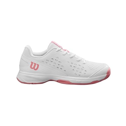 WILSON Rush Pro Lite Junior Tennis Shoe - White/Mauveglow, Size 4.5 US - Image 1