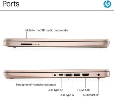 HP 14 Ultrabook • Back to School Limited Edition w/Microsoft 365 • Intel 4-Core CPU • 16GB RAM • 1.6TB Storage (128GB OnBoard w/ 512GB Portable Drive + 1TB OneDrive) • Rose Gold • Win 11 - Image 9