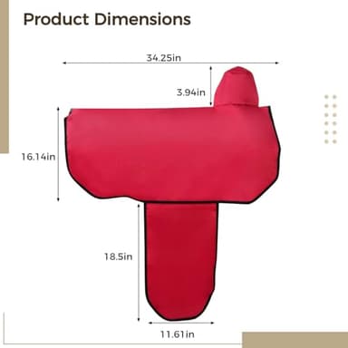 Epicover Oxford Fabric Western Saddle Cover, Waterproof Protective Cover with 6 Elastic Straps, Sturdy Scratch-Proof Case for Most Full-Size Western Saddles - Image 4