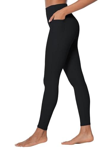 Sunzel Sunzfly High Waist Yoga Pants with Pockets, Workout Leggings for Women Tummy Control, No Front Seam Yoga Leggings 26" Black Medium - Image 1