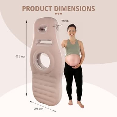 Toggloo Inflatable Full Body Pregnancy Pillow, Full Body Maternity Airbed with Belly Hole for Comfort – Best Prone Sleeping Support for Pregnant Women, Includes Electric Air Pump, Gray - Image 6