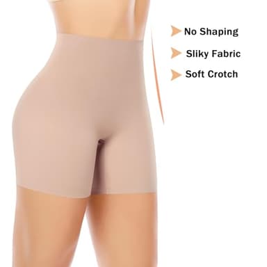 Womens Seamless Shaping Boyshorts Panties Tummy Control Underwear Slimming Shapewear Slip Shorts(#A1 Beige(no Control),Medium) - Image 4