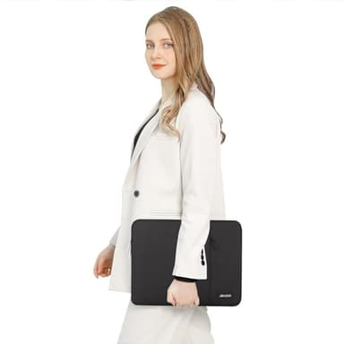 MOSISO Laptop Case 15 inch, 15 inch Laptop Sleeve Compatible with MacBook Air 15 M4 A3241 M3 A3114 M2 A2941 2025 2024 2023,Dell XPS 15,Polyester Vertical Computer Sleeve Bag with Pocket, Black - Image 6