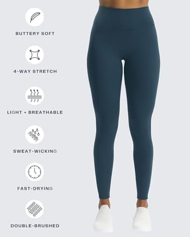 Aoxjox High Waisted Workout Leggings for Women Trinity Yoga Pants 26.5" (Blueberry, Medium) - Image 4