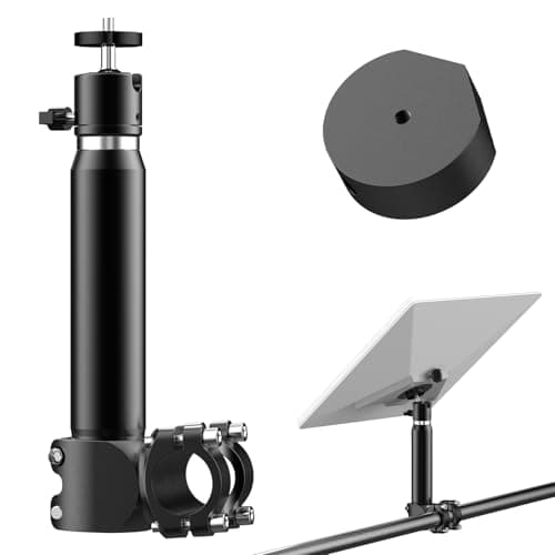 Starlink Mini Mount, Adjustable Starlink Mini Mount for RVs, Motorcycles, and Yachts, 360° Rotatable Aluminum Bracket, No Drill Installation, Roof Railing Mount Installation Range 0.88-1.04”