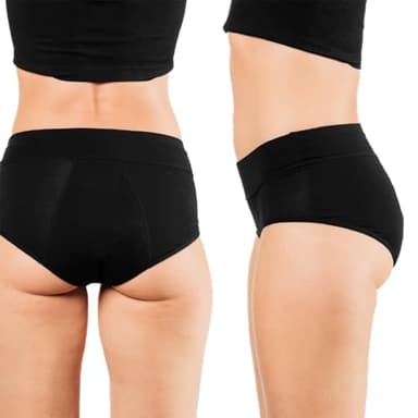 Bambody Absorbent Panties, Post-Partum, Period Underwear for Women and Teens - Leakproof, Soft, Comfortable, Breathable - Medium, 3 Pack, Black - Image 2