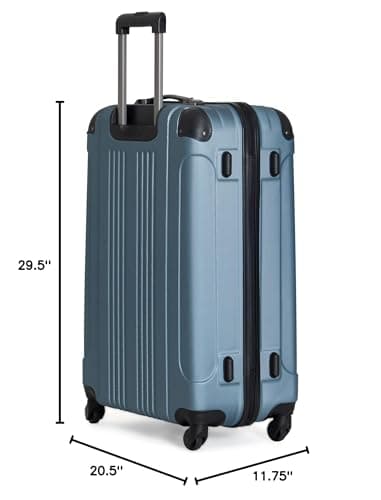 Kenneth Cole REACTION Out of Bounds Lightweight Hardshell 4-Wheel Spinner Luggage, Granite Blue, 28-Inch Checked - Image 14