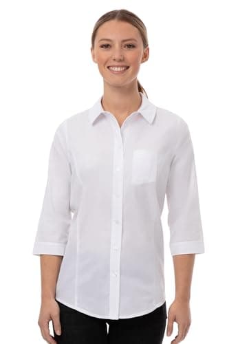 Chef Works Women's Modern Oxford Classic Shirt, White, 3X-Large - Image 1