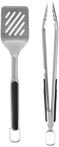 OXO Good Grips Grilling Tools, 3pc Set-Tongs, Turner Rest, Black - Image 2