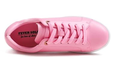 FEVERSOLE Women's Fashion Lightweight Spring Summer Vegan Leather Sneaker Casual Comfort Walking Shoes Hot Pink Size 8.5 M US - Image 2