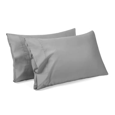Comfyanno Queen Size Pillow Cases Set of 2, Soft & Breathable Pillowcases, Envelope Closure, Wrinkle-Free, Fade & Stain Resistant, Brushed Microfiber Fabric, Bed Pillow Covers - 20” x 30”, Gray - Image 1