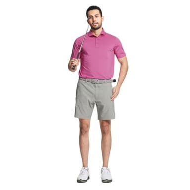MAELREG Men’s Polo Shirts Short Sleeve Quick Dry Performance Lightweight Pinstriped Collared Polo Shirt for Men - Image 2