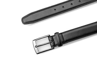 MILORDE Mens Leather Belt, Fashion & Classic Designs for Work Business and Casual (Size 34 (Waist 32), Whole Black) - Image 4
