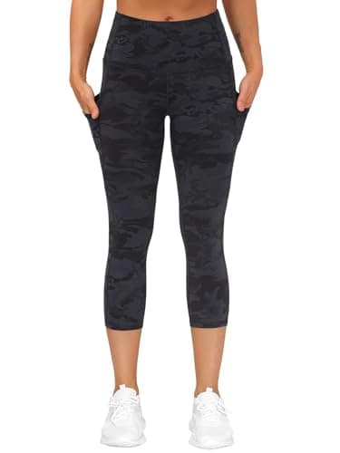 THE GYM PEOPLE Thick High Waist Capris Yoga Pants with Pockets, Tummy Control Workout Running Yoga Leggings for Women - Image 6