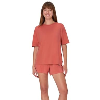Hanes Women's Originals 2 Piece Lounge, Comfywear Supersoft Boxy T-Shirt & Sleep Shorts Loungewear Set, Natural Cedar/Natural Cedar, X Large - Image 1