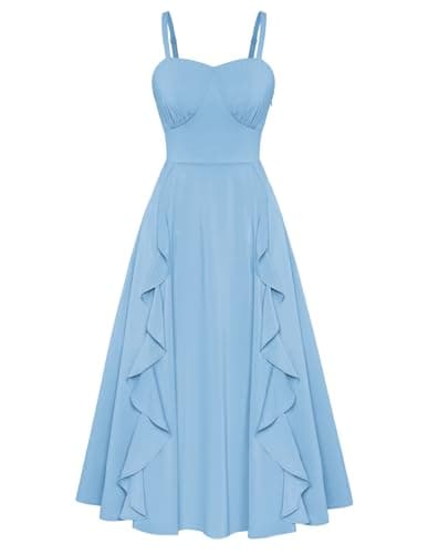 Belle Poque Dresses for Women 2024 Formal Summer Maxi Dresses for Graduation Wedding Guest Dresses Women Light Blue XL - Image 1