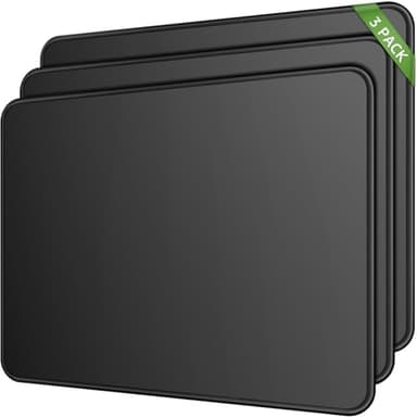 MROCO Mouse Pad [30% Larger] with Stitched Edges, 3 Pack Premium-Textured & Waterproof Mousepad Bulk with Non-Slip Rubber Base for Computers, Laptop, PC, Office & Home, 8.5 x 11 x 0.12 in, Black - Image 1