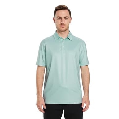 Men's Golf Shirts Dry Fit Short Sleeve Print Performance Moisture Wicking Patterned Polo Shirt for Men - Image 2