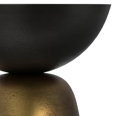 SIMPLIHOME Clement Cast Aluminum Side Table, 15.25" Round, 24" Tall, Black Nickel/Antique Brass, Industrial Hourglass Design for Living Room - Image 10