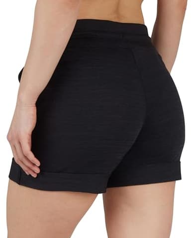90 Degree By Reflex Womens Soft Sweat Shorts High Waisted Drawstring Lounge Shorts with Pockets - Heather Black - XL - Image 5