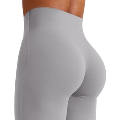 YEOREO Workout Leggings Womens No Front Seam Straight Leggings 31.5" High Waist Buttery Eddiy Gym Yoga Pants Gray XS - Image 7