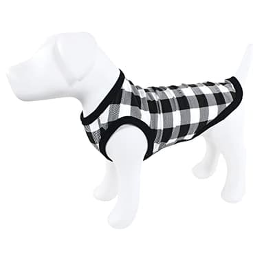 Luvable Friends Dog Pet Dog and Cats Cotton T-Shirts 2pk, Space Plaid, Medium - Image 4