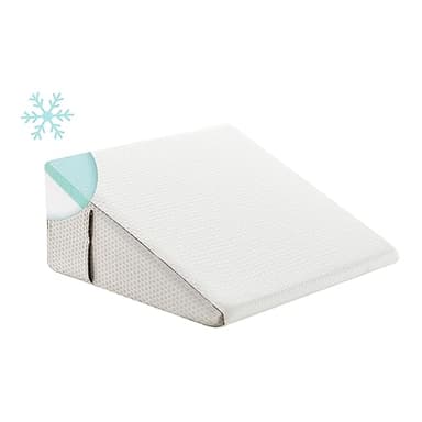 Bedluxe Wedge Pillow, 10 inch Bed Wedge Pillow for Headboard, Pillow Wedge for Acid Reflux Relief, Sleeping, Back Pain Relief, Snoring, Triangle Pillow Wedge - Cooling Memory Foam Top, White/Grey - Image 8