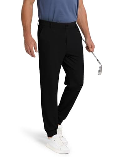 SNOWTEN Men's Golf Joggers Pants with 5 Pockets Stretch Fit Work Dress Athletic Jogger Sweatpants for Running Gym Black 2XL - Image 1
