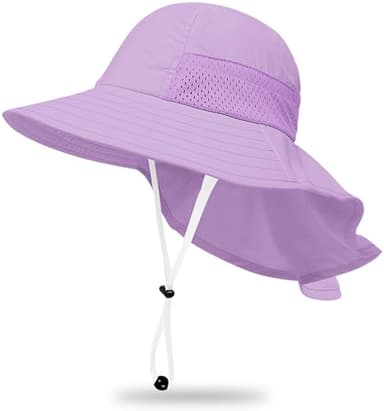 Toddler Baby Sun Hat Kids Summer UPF 50+ for Boys Girls Adjustable Beach Hats with Bucket Wide Brim Age 1-7 Years - Image 1