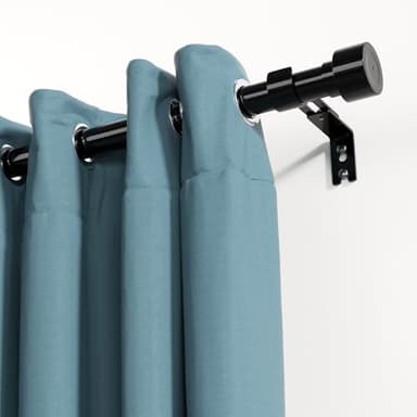 Curtain Rods for Windows 48 to 84-1 Inch Heavy Duty Black Curtain Rods - Adjustable Long Curtain Rod for Outdoor Patio, Sliding Glass Door, Living Room - Image 2