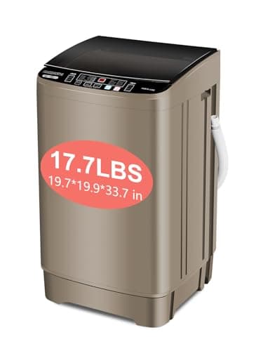 F.W.WOOLWORTHS 17.7 lbs Full Automatic Washing Machine with Spin Dryer - 10 Wash Programs, 8 Water Levels, LED Display, Drain Pump, Washer for Apartment, Dorm, Home, Gold - Image 1