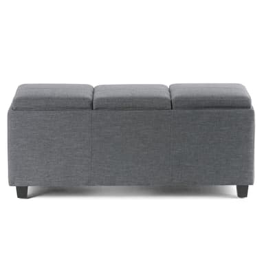SIMPLIHOME Avalon 42 Inch Wide Contemporary Rectangle Storage Ottoman in Slate Grey Linen Look Fabric, Assembled, For the Living Room, Entryway and Family Room - Image 4