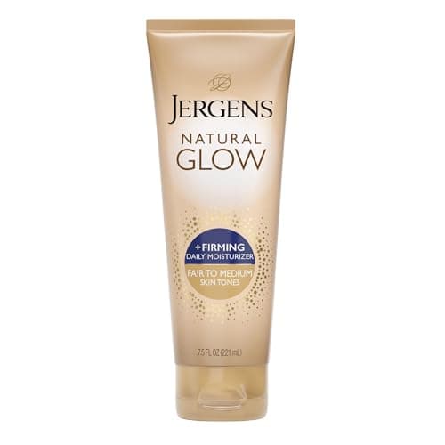 Jergens Natural Glow +Firming Self Tanner Body Lotion, Fair to Medium Skin Tone, Sunless Tanning Moisturizer with Collagen and Elastin. Helps to Visibly Reduce Cellulite, 7.5 Fl Oz - Image 1
