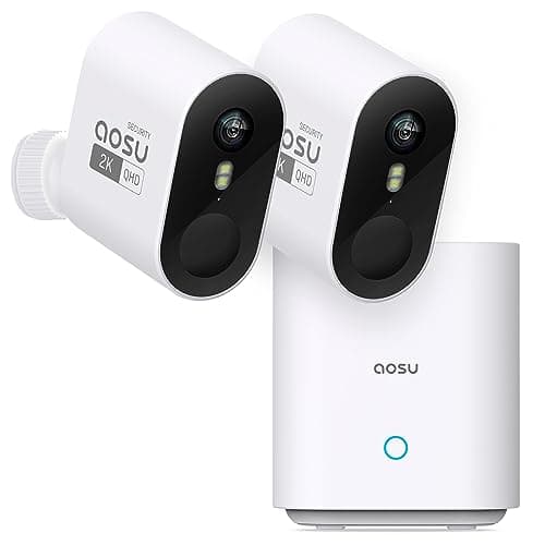 AOSU Security Cameras Wireless Outdoor Home System, True 2K HD Night Vision, No Subscription, 240-Day Battery Life, 166° Wide View, Spotlight & Siren Alarm, Motion Alert, Support 2.4G & 5G WiFi Router - Image 1
