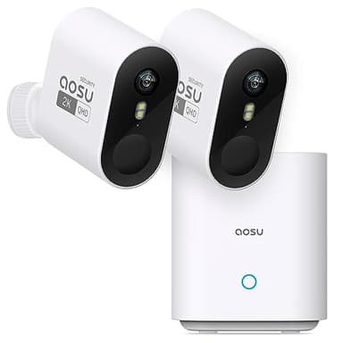 AOSU Security Cameras Wireless Outdoor Home System, True 2K HD Night Vision, No Subscription, 240-Day Battery Life, 166° Wide View, Spotlight & Siren Alarm, Motion Alert, Support 2.4G & 5G WiFi Router - Image 1