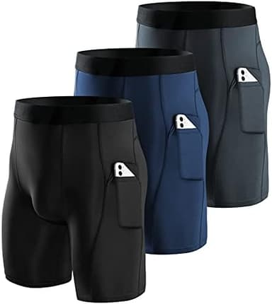 Niksa Compression Shorts Men 2/3 Pack, Compression Underwear for Men Athletic Shorts, Running Workout Fitness Shorts - Image 2