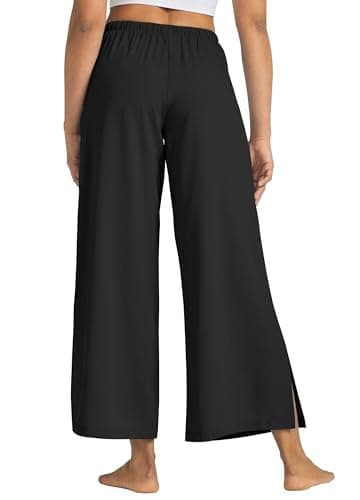 Willit Women's Wide Leg Pants UPF 50+ Swim Beach Pants Lightweight Travel Pants Quick Dry Sun Protective Black M - Image 3