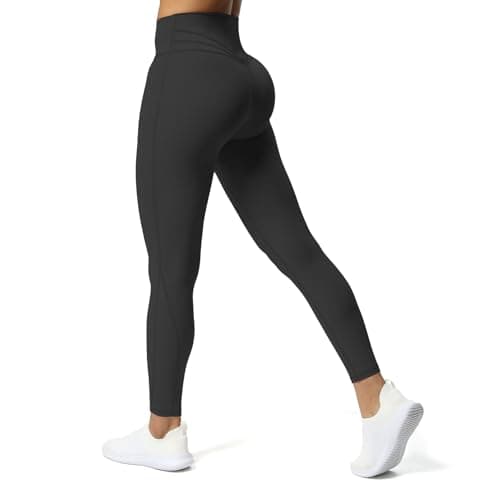 Aoxjox High Waisted Workout Leggings for Women Trinity Yoga Pants 26.5" (Black, Small) - Image 1