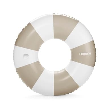 FUNBOY Giant Vintage Tan Stripe Inflatable Tube Pool Float with Cup Holder 48" | Large Pool Float for Adults | Inner Tube Swimming Pool Toys Swim Rings | Pool Lounger Float for Pool Party & Summer - Image 1