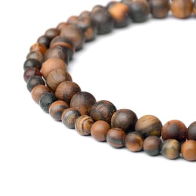 2 Pcs Natural Gemstone Beaded（4mm/6mm）Healing Jewelry，Handmade Adjustable Bracelet for Man Women,Matching Bead Couple Bracelets for Boyfriend Girlfriend (Tiger-eye（Matte) - Image 6