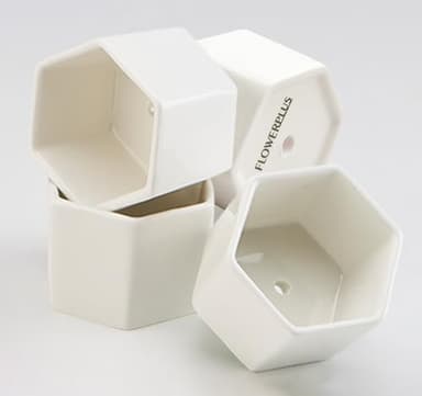 FLOWERPLUS Planter Pots Indoor, 7 Pack 2.75 Inch Modern White Ceramic Small Hex Succulent Cactus Flower Plant Pot with Bamboo Tray for Indoors Outdoor Office Home Garden Kitchen Decor (Hexagon) - Image 6