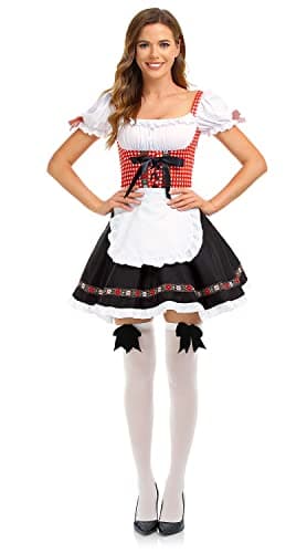 HiZiTi Oktoberfest Costumes Women Dirndl Dresses 2Pcs German Dresses for Oktoberfest Festival Bavarian Costume Beer Carnival S - Image 3