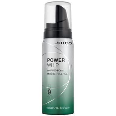 Joico Power Whip Whipped Foam | For Most Hair Types | Add Volume & Body | Thermal Heat, Humidity, & Pollution Protection | Boost Shine | Control Frizz & Flyaways | Silicone & Paraben Free | 1.7 Fl Oz - Image 1