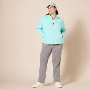 Amazon Essentials Women's Classic-Fit Full-Zip Polar Soft Fleece Jacket (Available in Plus Size), Aqua Blue, XX-Large - Image 8
