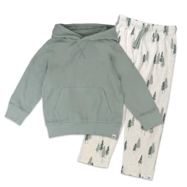 HonestBaby Hoodie Lounge Set 100% Organic Cotton for Infant Baby and Toddler, Boys, Girls, Unisex, Into the Woods, 6 Years - Image 1